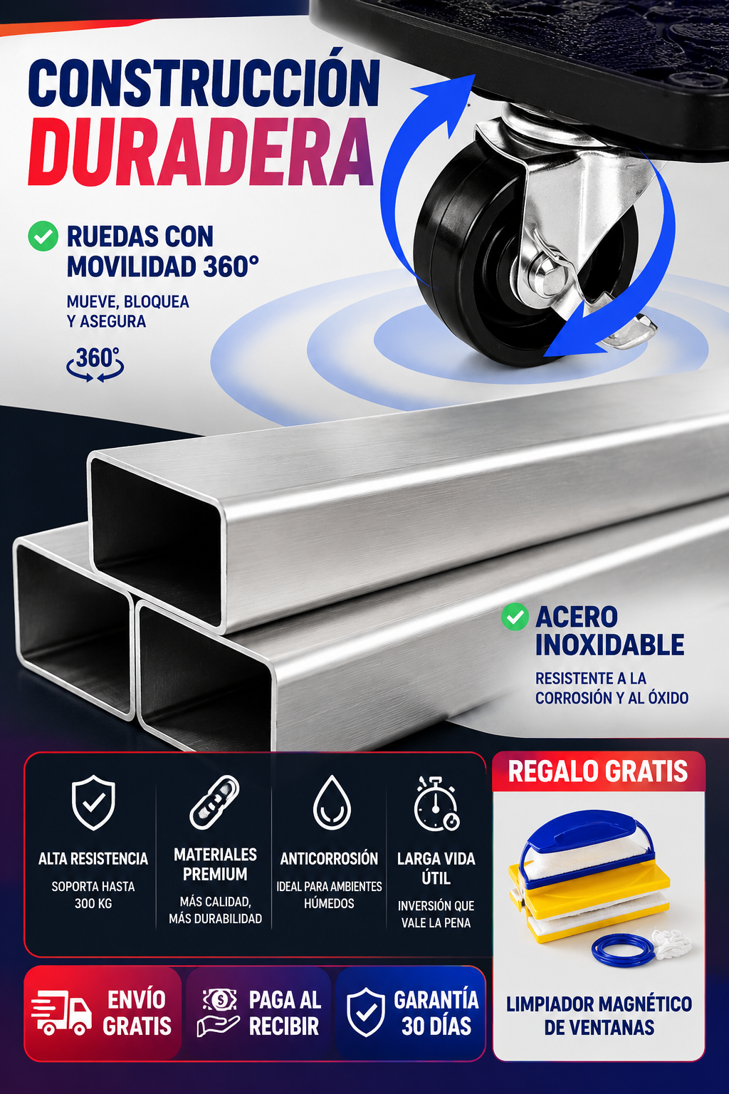 BASE MOVIL PARA LAVADORA/NEVERA