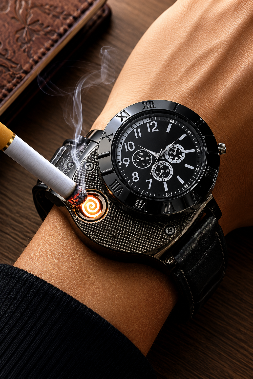 🔥 Reloj Analógico 2 en 1 con Encendedor Eléctrico USB ⚡⌚ Elegancia, poder y tecnología en tu muñeca 🚀