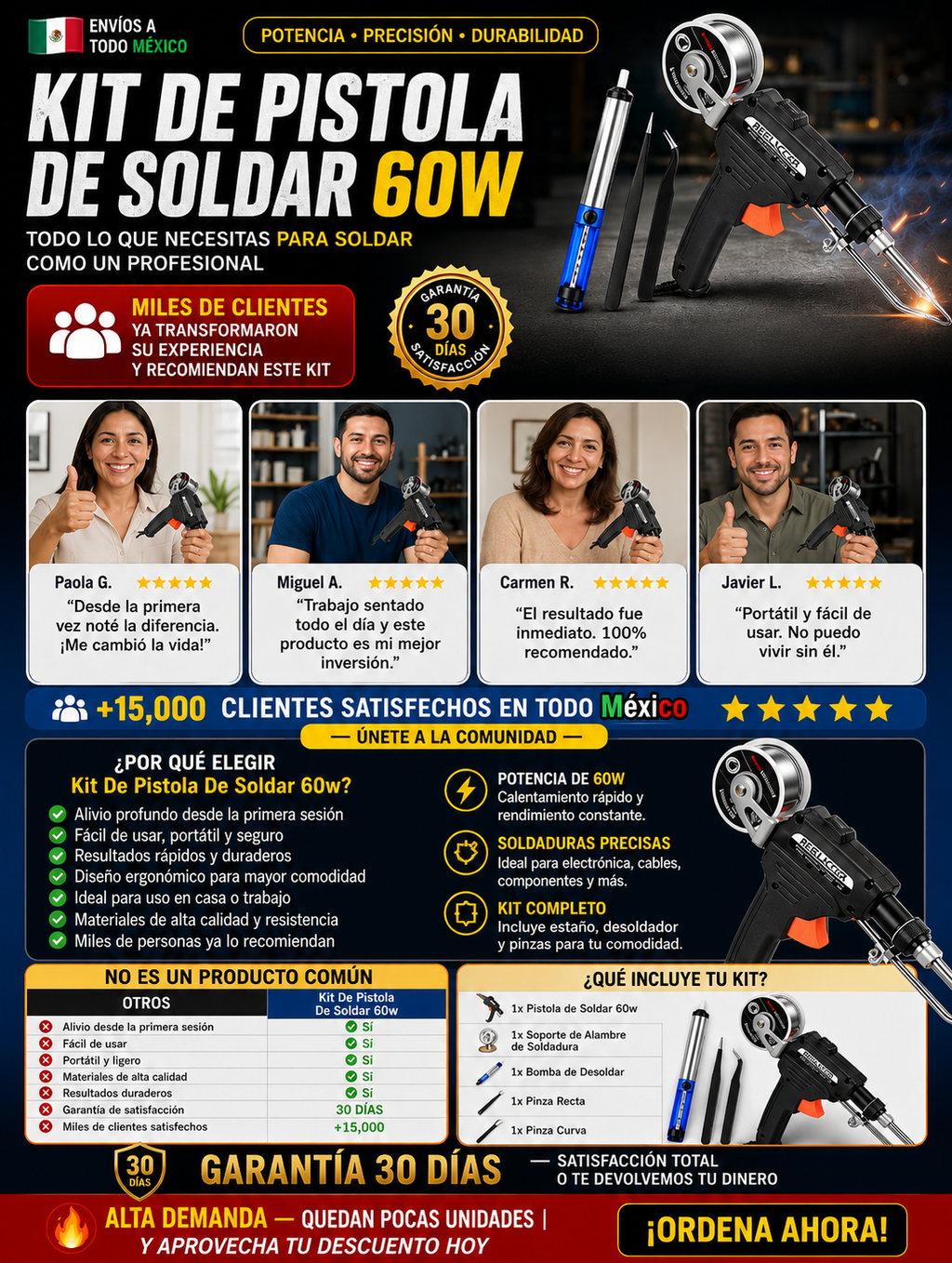 Kit Pistola Soldar 60W Profesional Completo