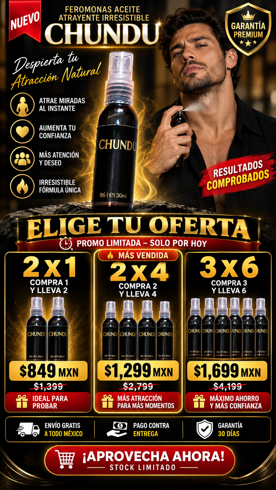Feromonas Premium Aceite Atrayente Irresistible Conquista