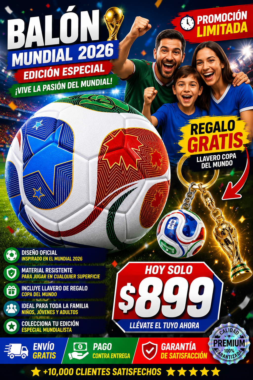 TRIONDA BALON MUNDIALISTA 2026 + LLAVERO GRATIS