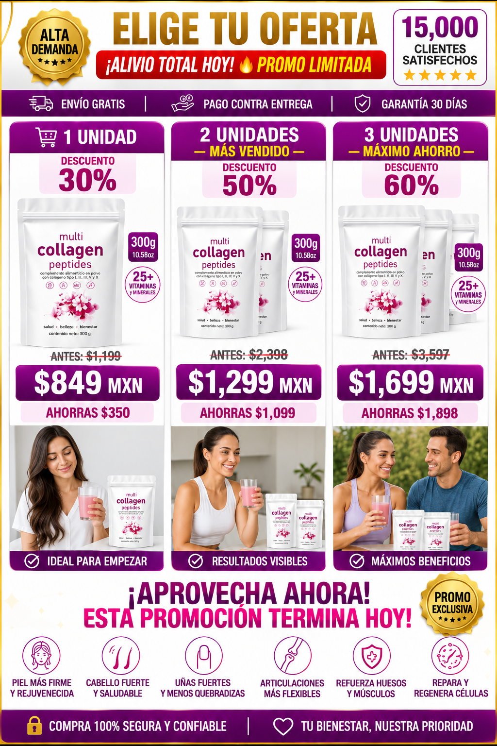 Multicolageno Peptides Polvo Premium - Belleza y Salud