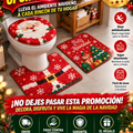 Juego Tres Alfombras Baño Navidad Premium Antideslizante