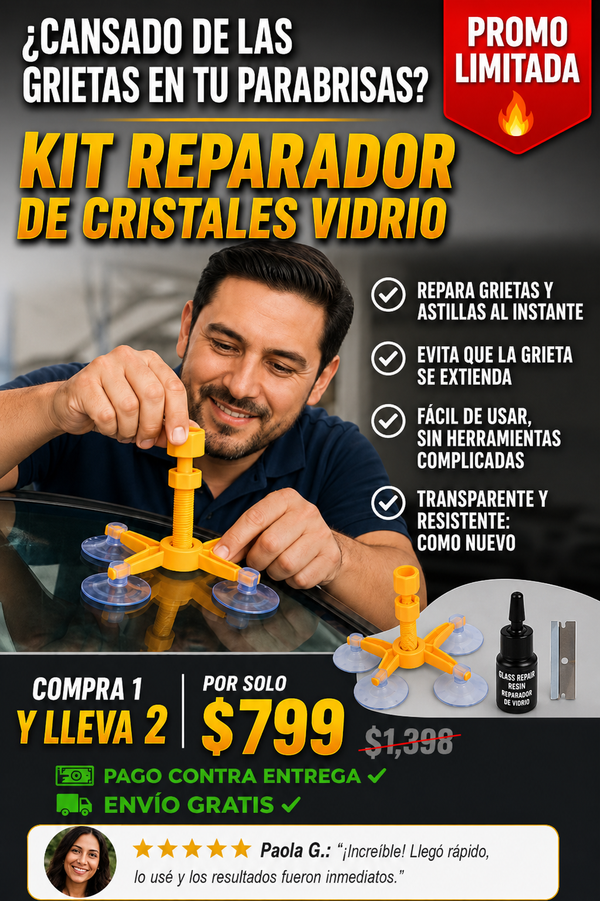 Kit Reparador Profesional Cristales y Vidrios