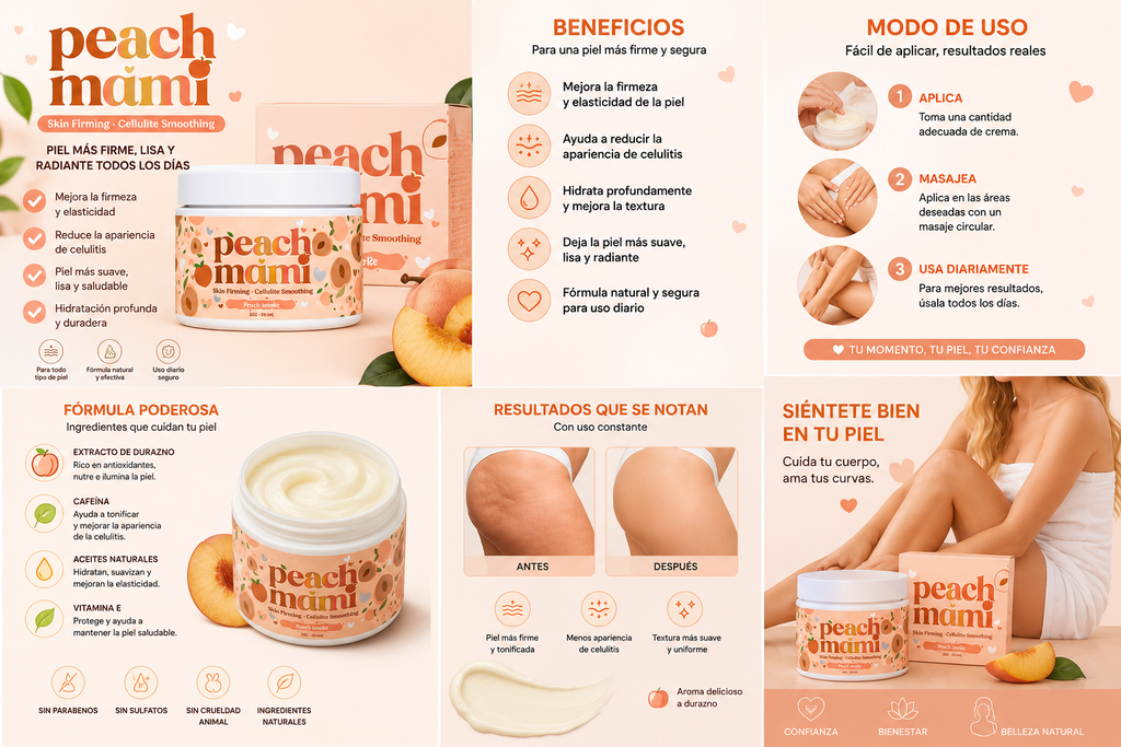 Crema Corporal Reafirmante Peach Mami Piel Firme