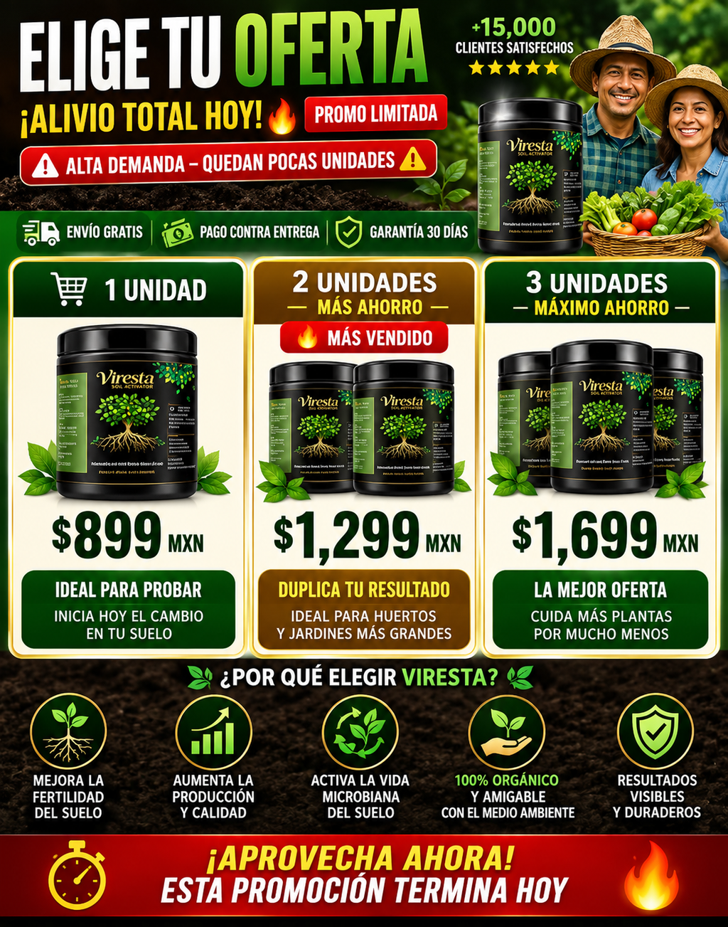Viresta Activador de Suelo - Mejora Natural Garantizada