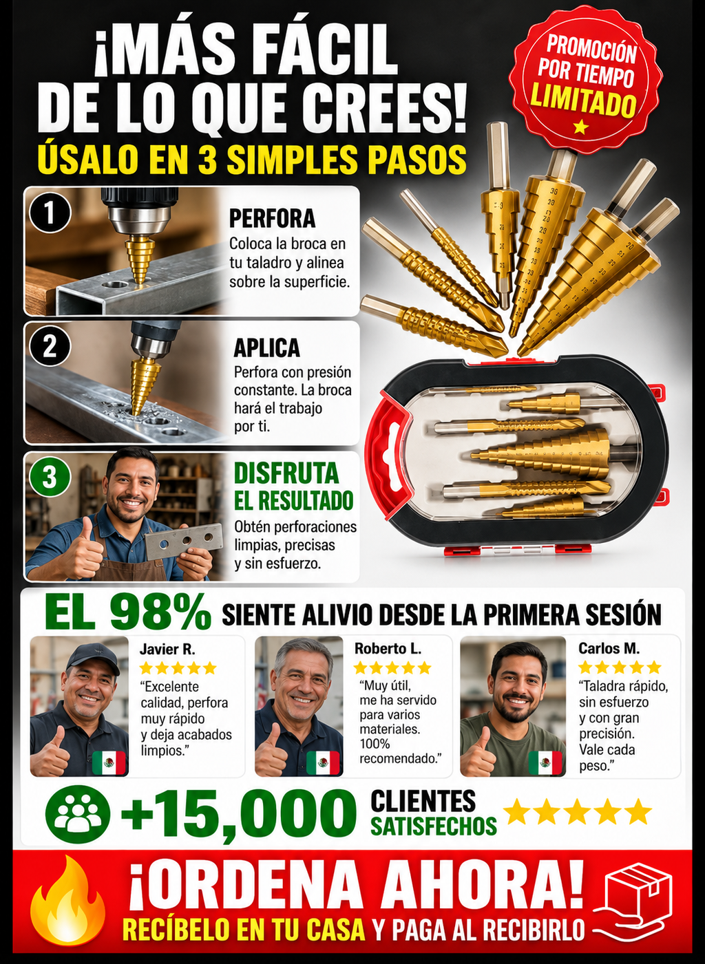 Set Brocas Profesionales Premium Acero Inoxidable Completo