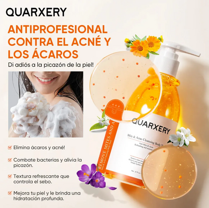Quarxery Gel Antiacné Corporal 🧡 🚿 Limpieza profunda para una piel fresca, limpia y sin imperfecciones ✨