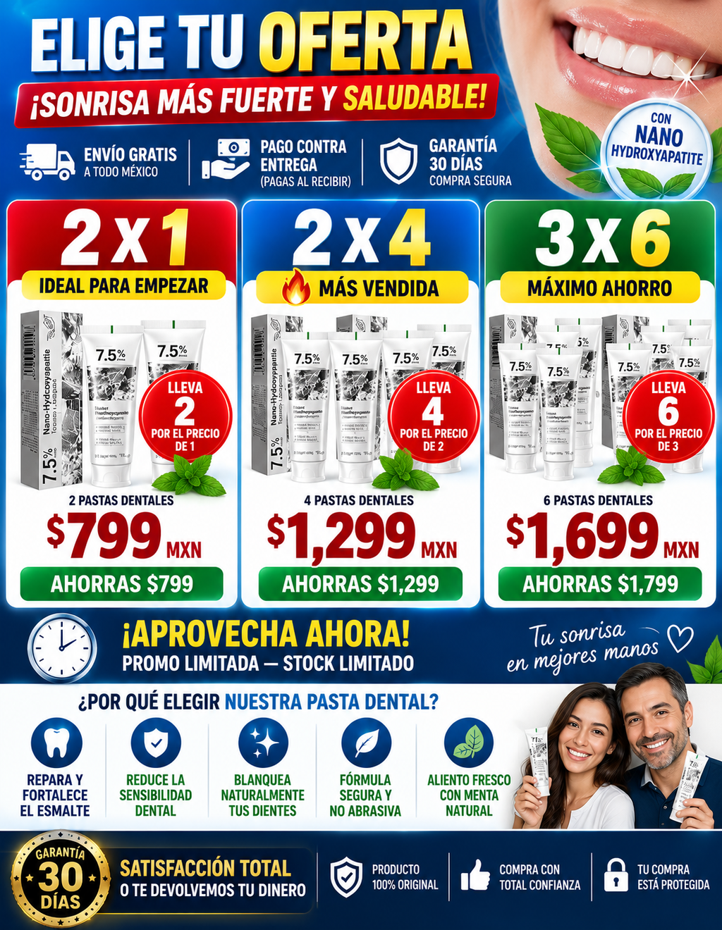 Pasta Dental Nano Hydroxyapatite Blanqueadora Premium
