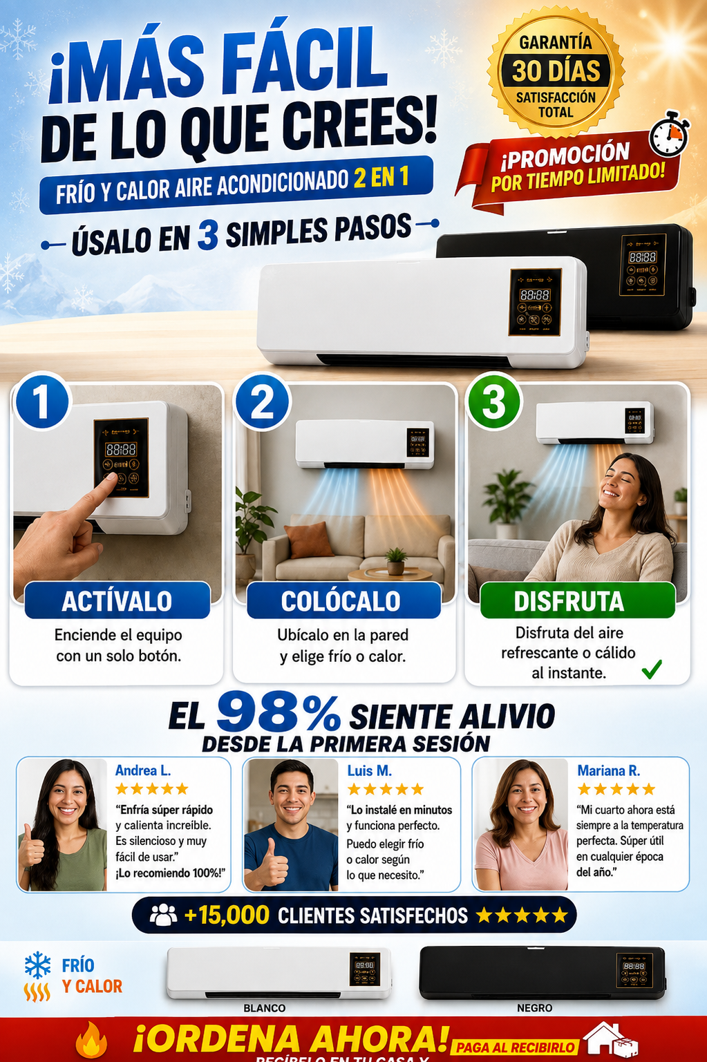 Aire Acondicionado 2 en 1 Frío Calor Portable