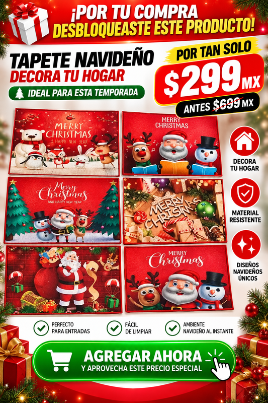 ✨ TAPETE NAVIDEÑO PARA DECORAR TU HOGAR 80 × 60 CM