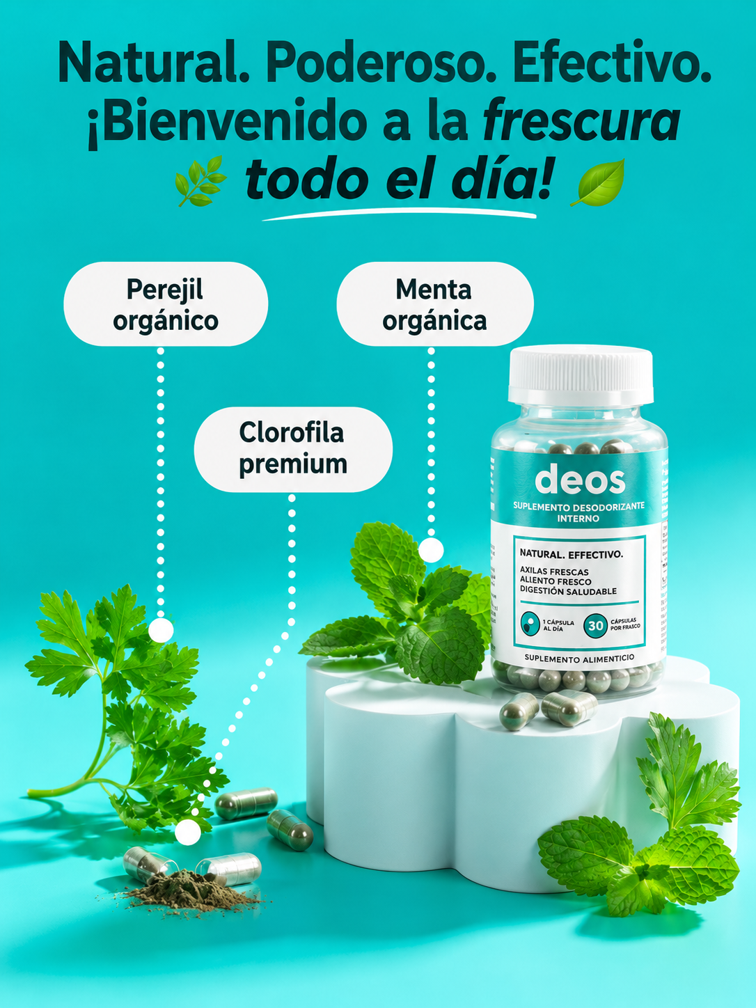 ✨ DEOS Clorofila Natural – Ayuda a Controlar el Mal Olor Desde el Interior 🌿