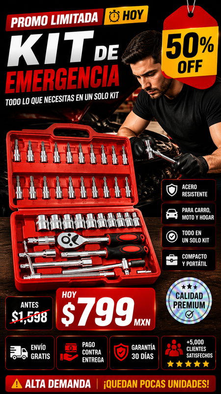 JUEGO DE LLAVES DE DADOS CON REMACHES 46 PIEZAS