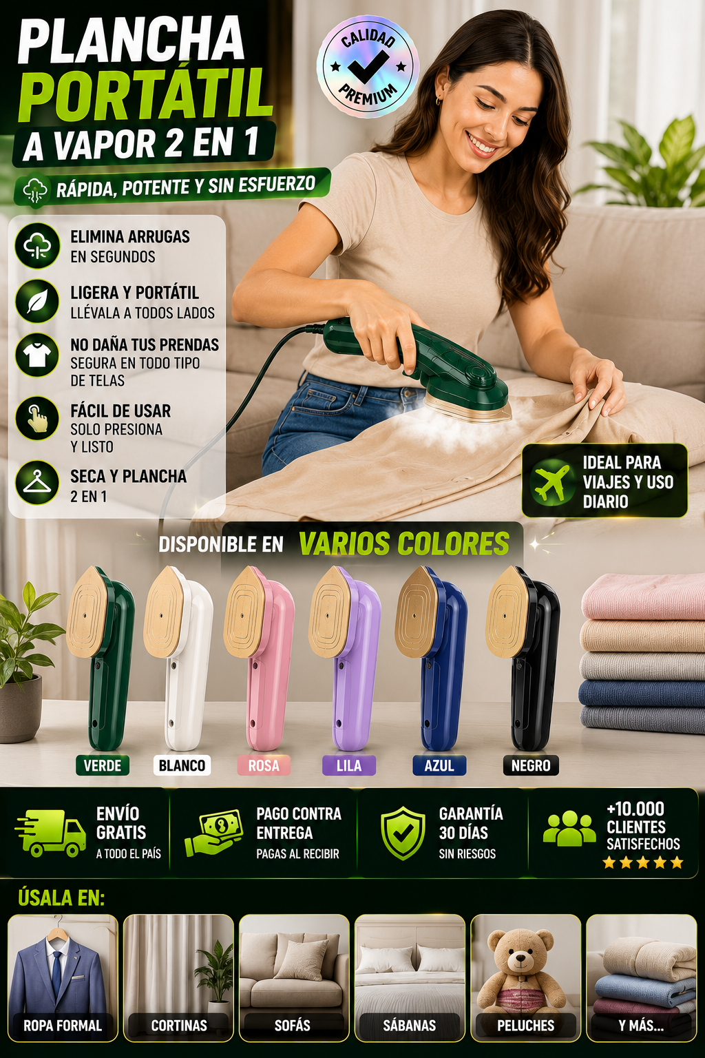 Plancha a Vapor Portatil de Mano