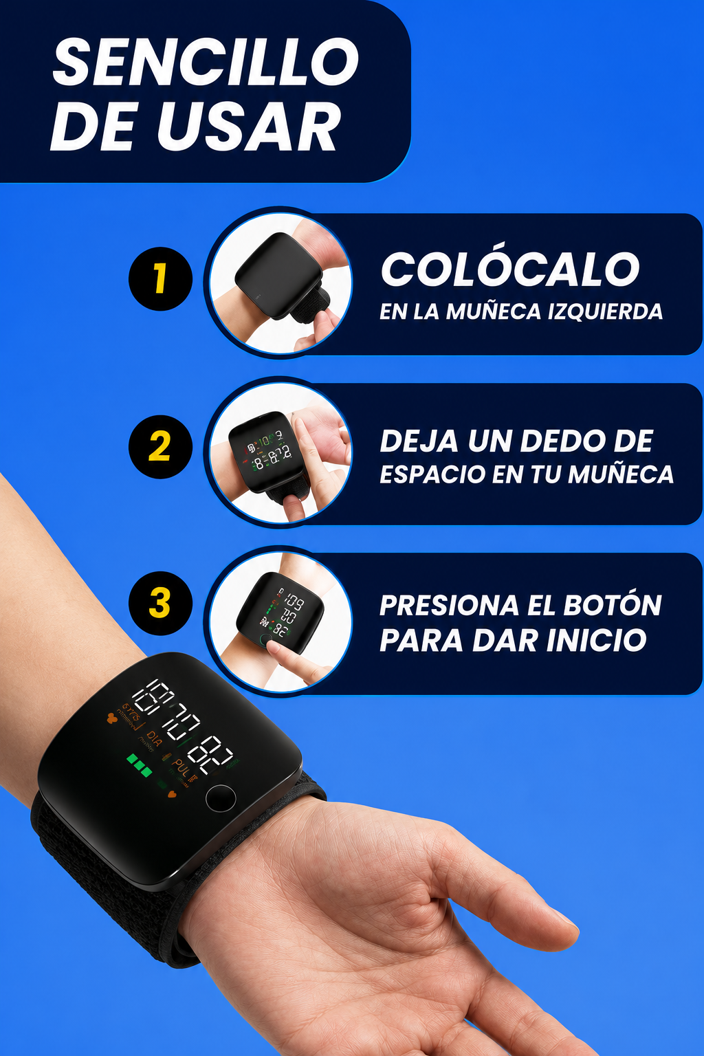 Monitor Presión Arterial en Muñeca