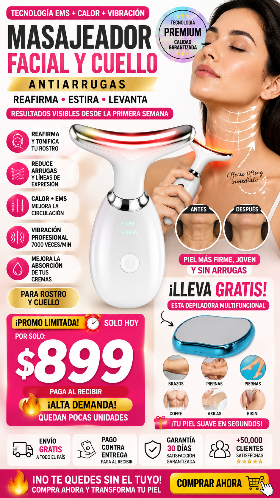 Masajeador Facial Cuello Antiarrugas