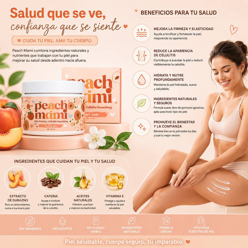 Crema Corporal Reafirmante Peach Mami Piel Firme