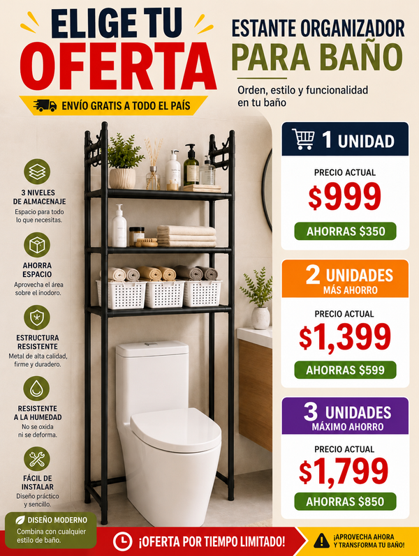 Estante Organizador de Baño Moderno Resistente