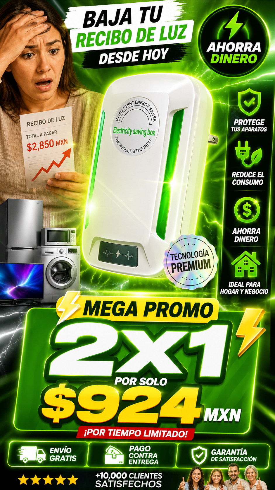 AHORRADOR DE ENERGIA MEGA OFERTA DE 2X1