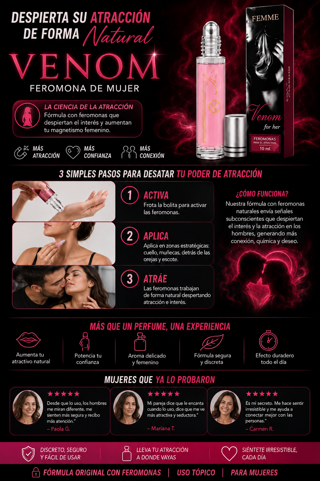 Perfume Feromonas Venom Original Atrae Hombre Ahora