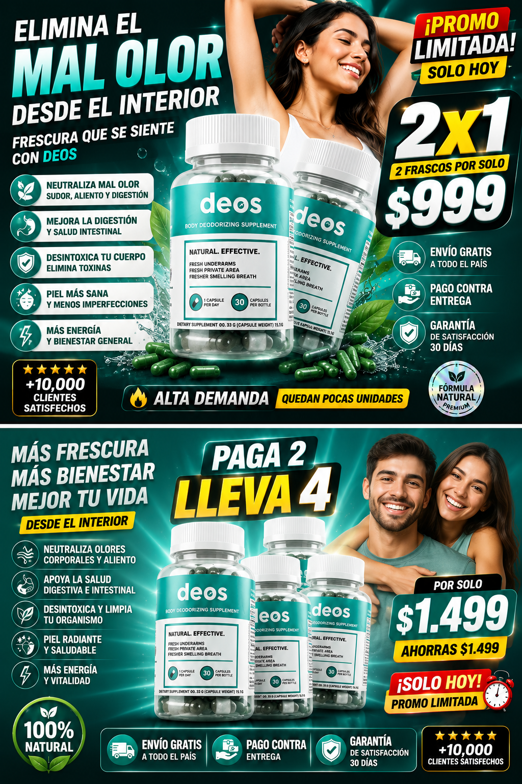 ✨ DEOS Clorofila Natural – Ayuda a Controlar el Mal Olor Desde el Interior 🌿