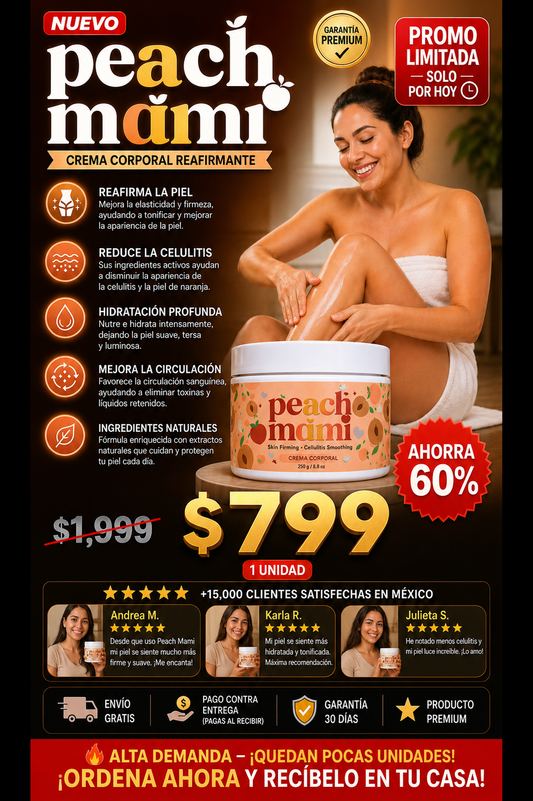 Crema Corporal Reafirmante Peach Mami Piel Firme