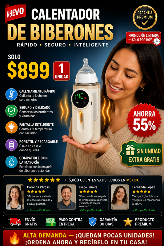 Calentador Eléctrico de Biberones Rápido Seguro