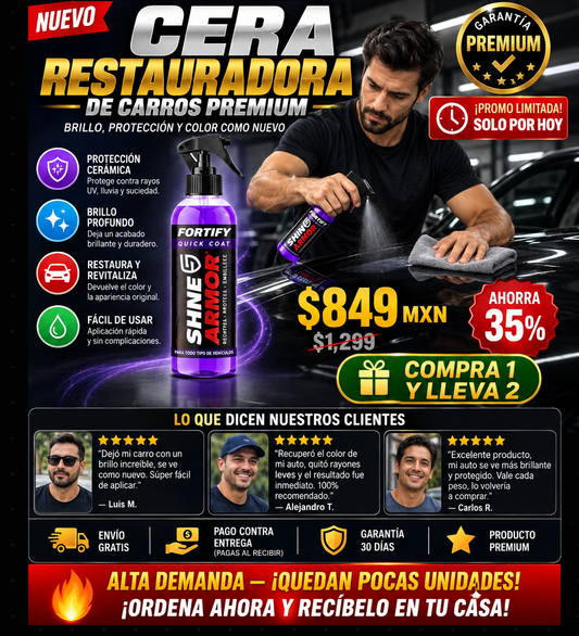 Cera Restauradora Premium Para Carros - Brillo Duradero