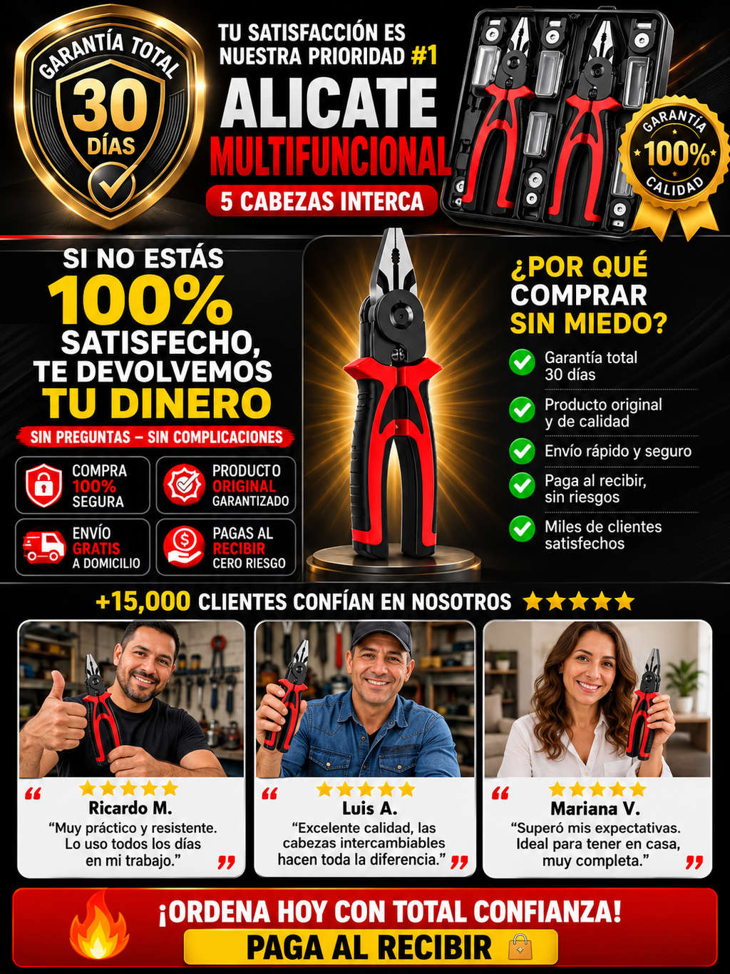 Alicate Multifuncional 5 en 1 Profesional Interca