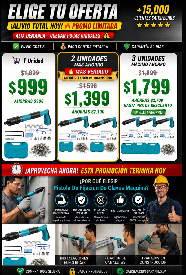 Pistola Fijadora Clavos Profesional Potente Económica