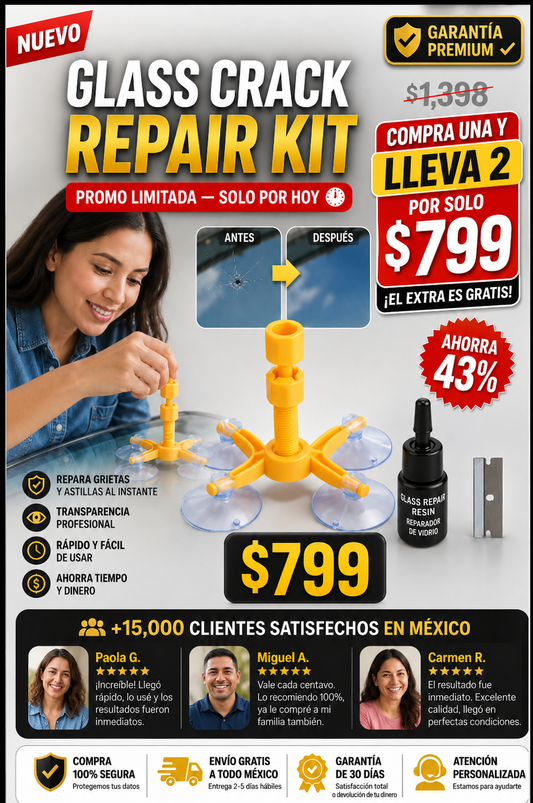 Kit Reparador Profesional Cristales y Vidrios