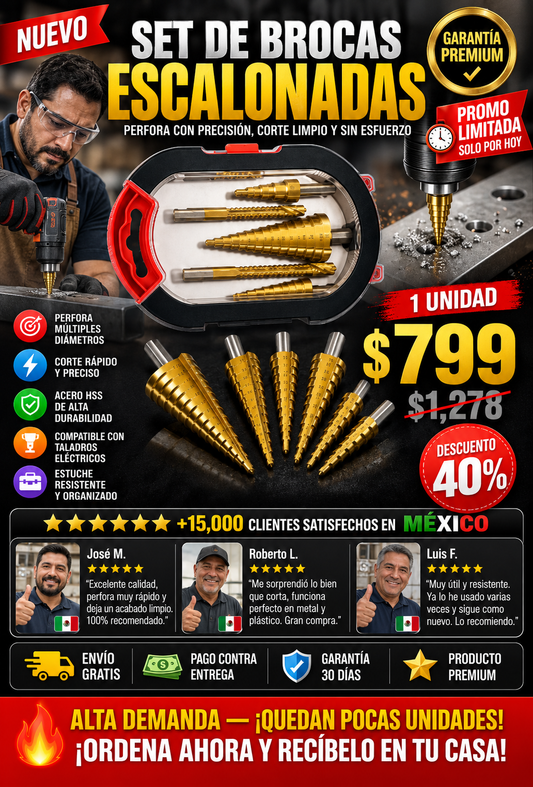 Set Brocas Profesionales Premium Acero Inoxidable Completo