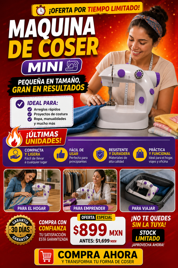 Máquina de Coser Mini Portátil Profesional