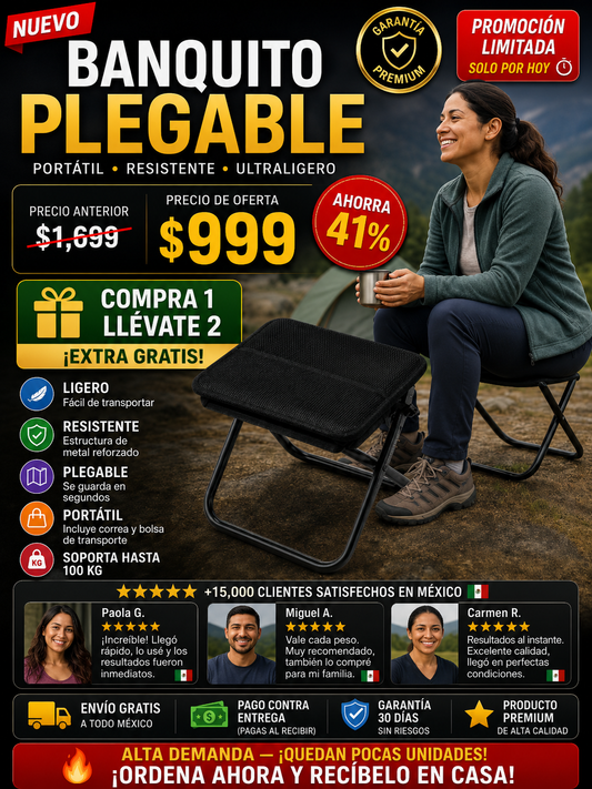 Banquito Plegable Portátil - Compra Segura Contra Entrega