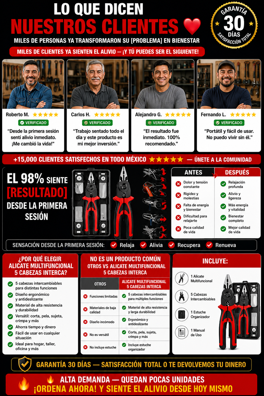 Alicate Multifuncional 5 en 1 Profesional Interca
