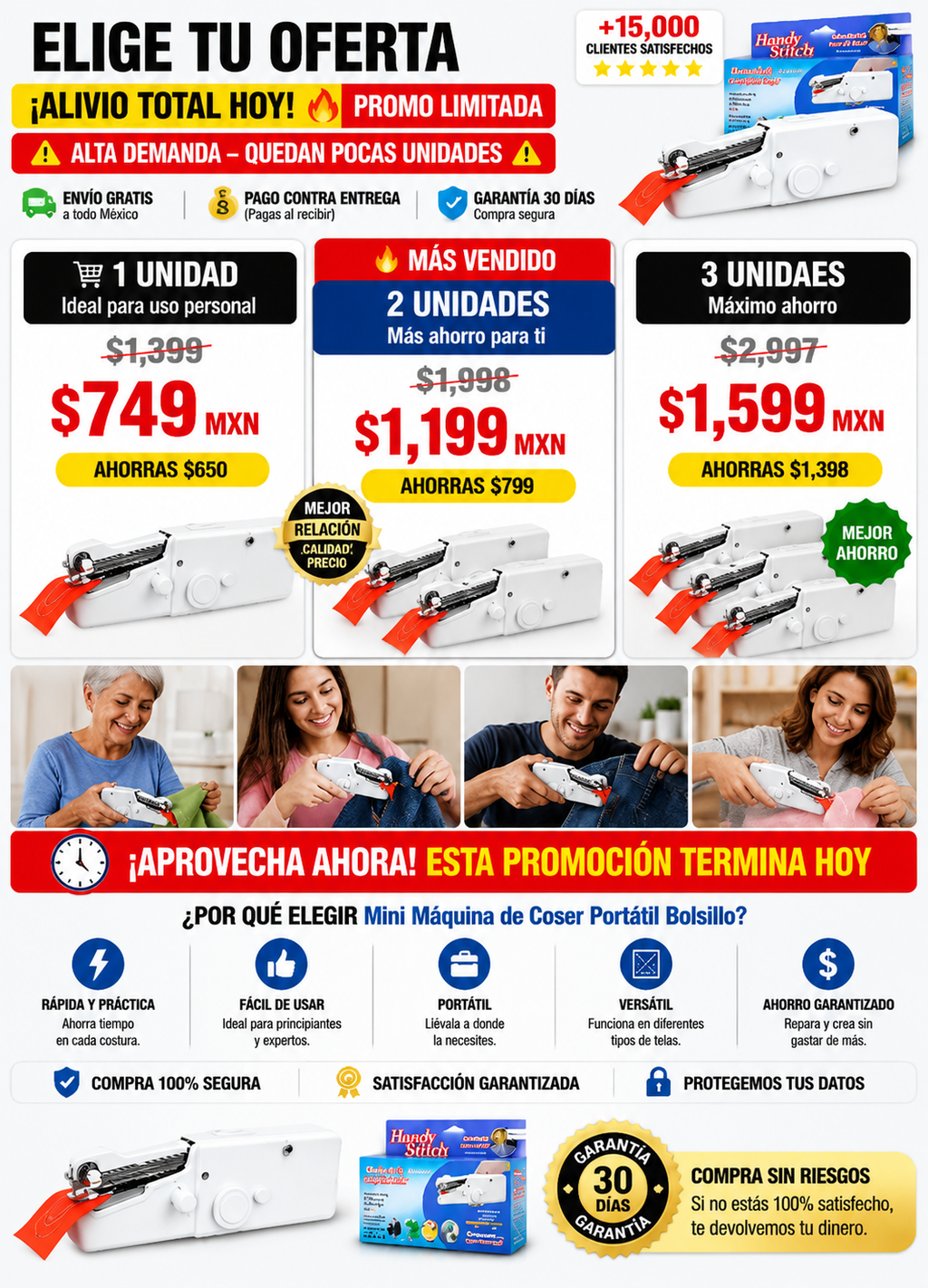 Mini Máquina de Coser Portátil - Bolsillo Compacta