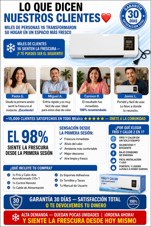 Aire Acondicionado 2 en 1 Frío Calor Portable