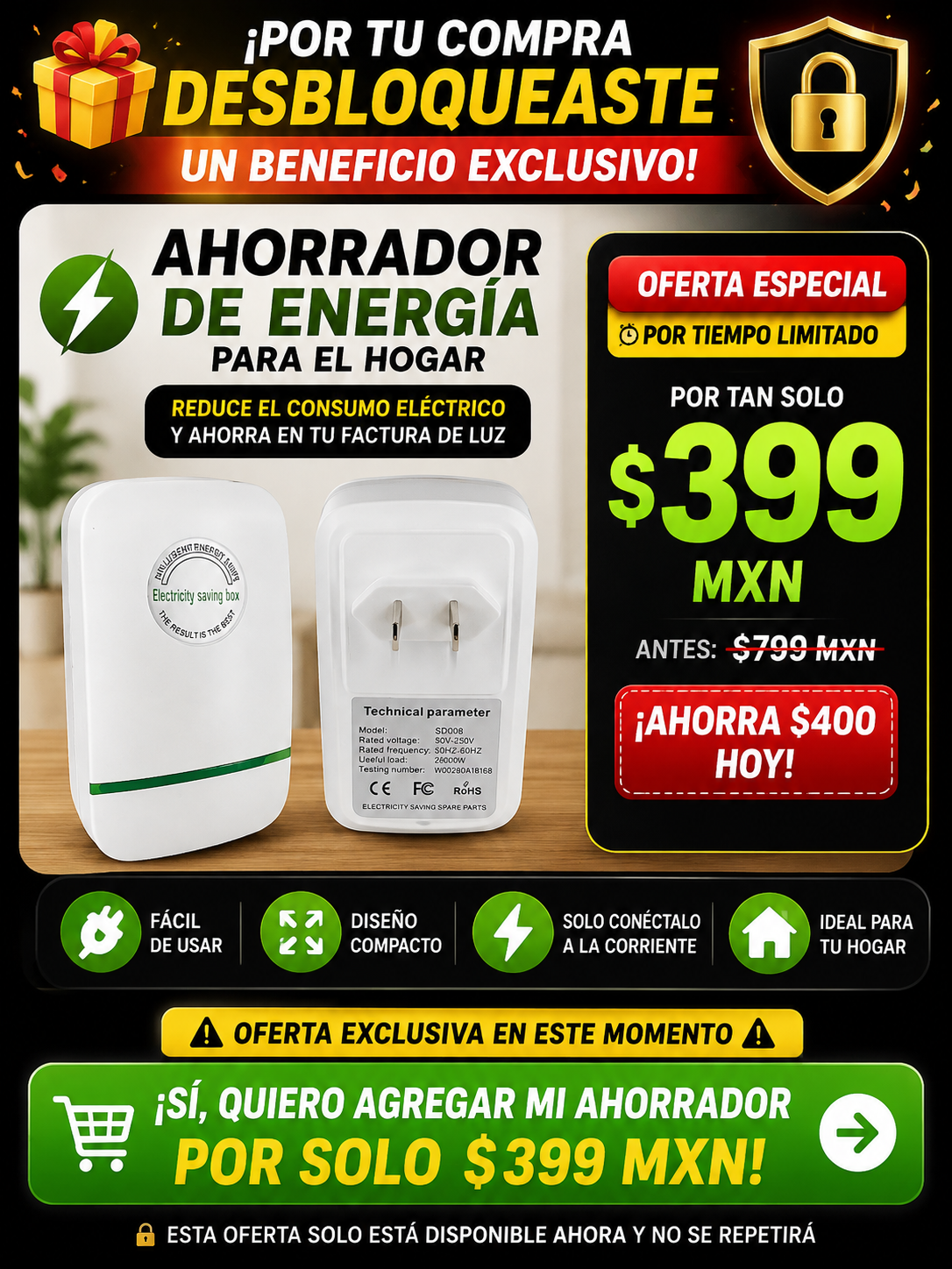 ⚡Ahorrador de energía ⚡💡 ¡OPTIMIZA LA ENERGÍA DE TU HOGAR Y CUIDA TU BOLSILLO! 💰🏠