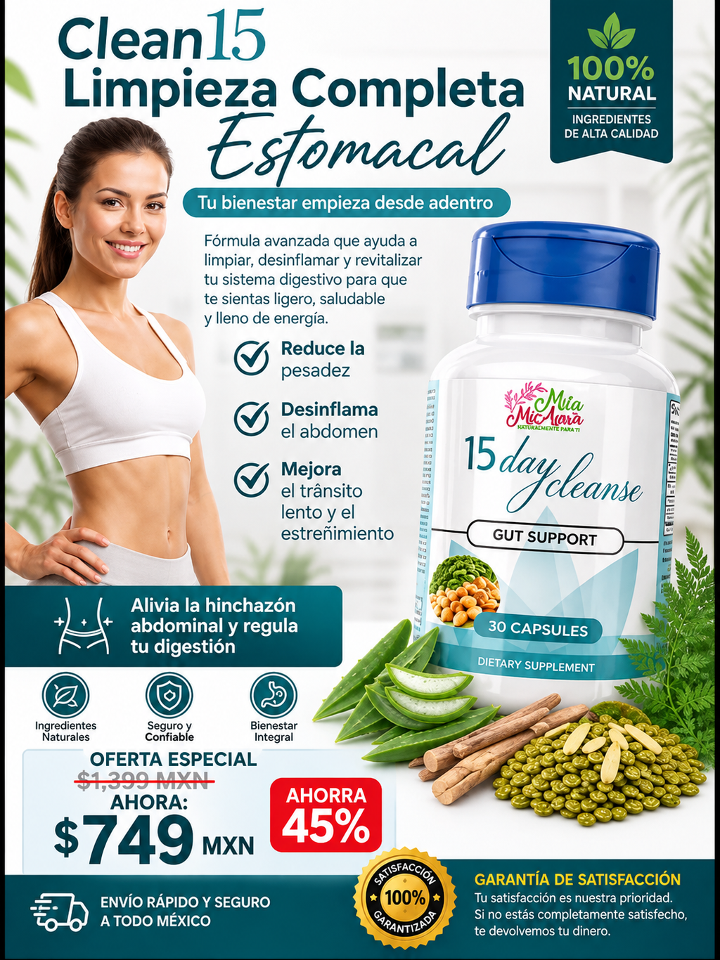 Limpieza Estomacal Completa Clean15 Efectiva Hoy