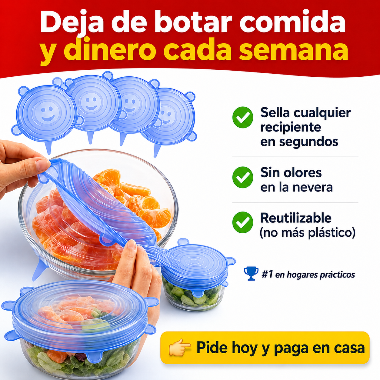 Tapa-Todo™ | Tapas de silicona selladoras de alimentos (Pack x6) OFERTA 2X1 (Pack x12)