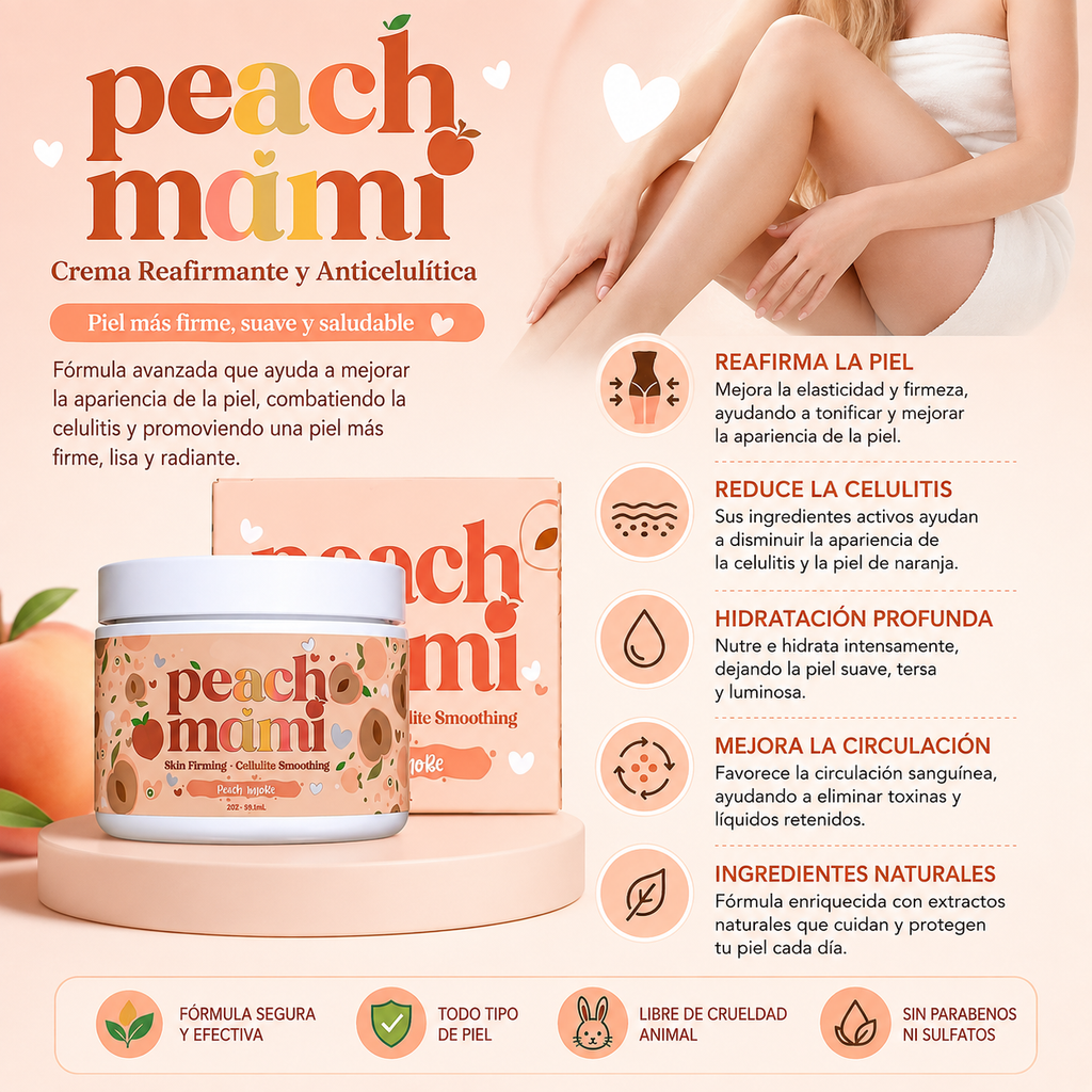 Crema Corporal Reafirmante Peach Mami Piel Firme