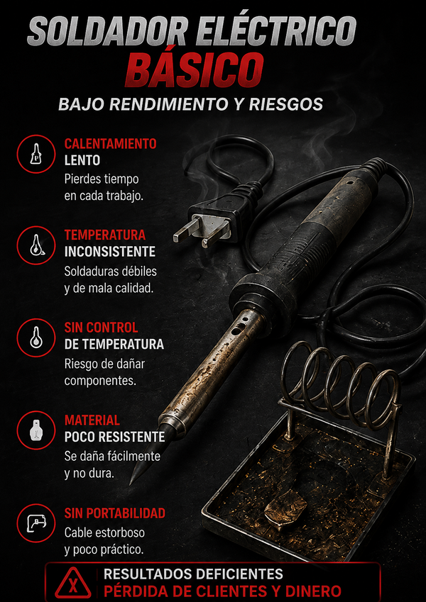 Kit Soldador USB Recargable Control Temperatura Profesional