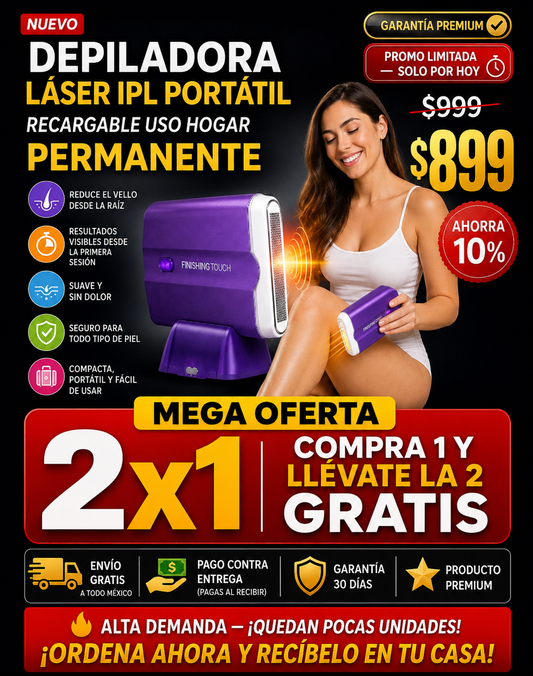 Depiladora láser IPL portátil recargable uso hogar permanente