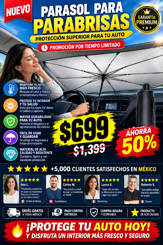 Parasol Plegable Parabrisas Auto Protección Solar