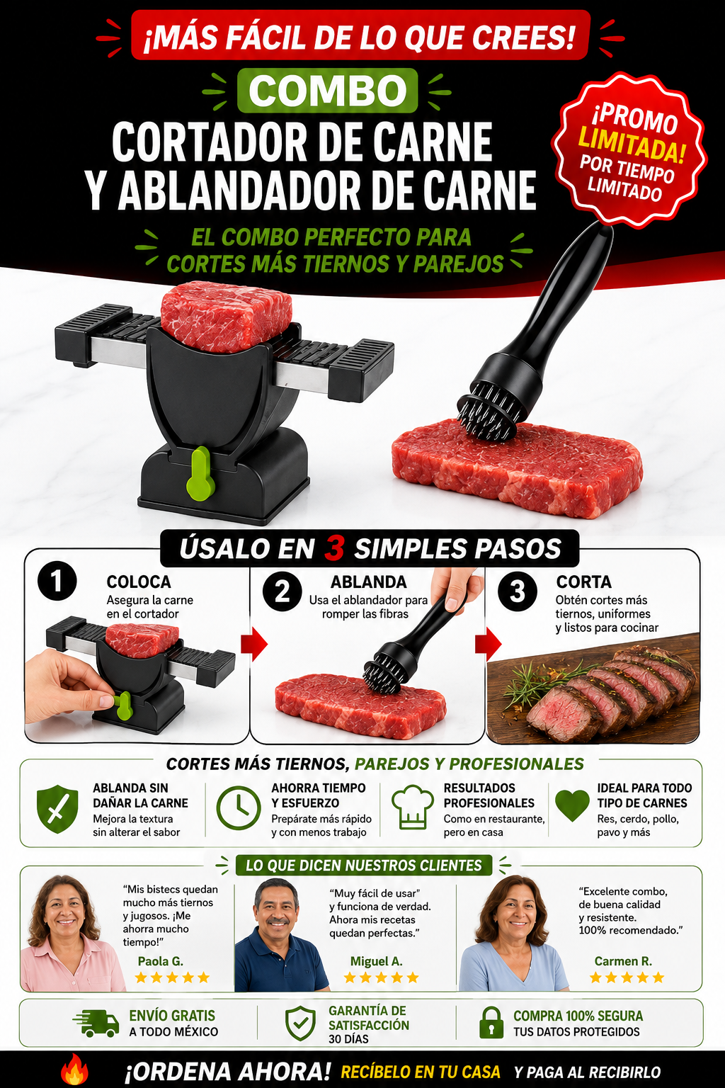 Cortador Ablandador de Carne 2en1 Premium