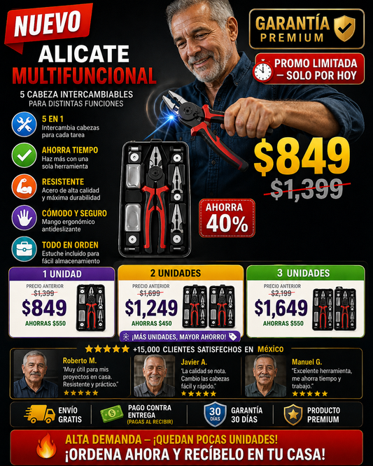 Alicate Multifuncional 5 en 1 Profesional Interca