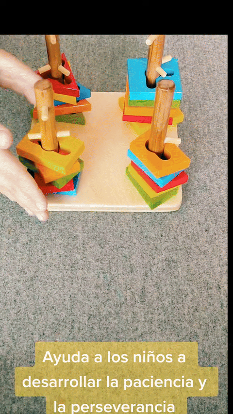 Set de juguetes educativos Montessori de madera con xilófono y torre apilable — video-producto