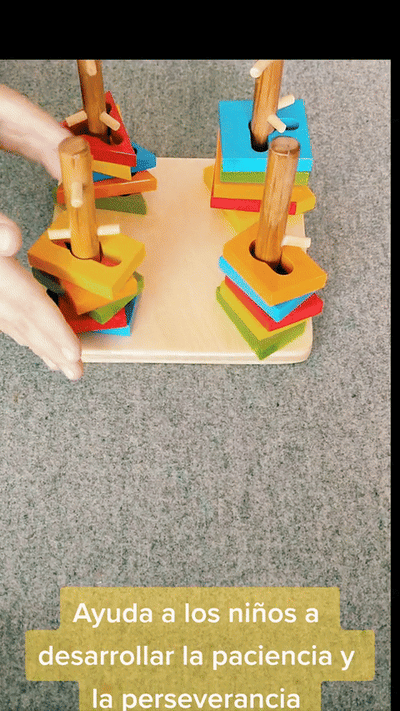 Set de juguetes educativos Montessori de madera con xilófono y torre apilable — video-producto