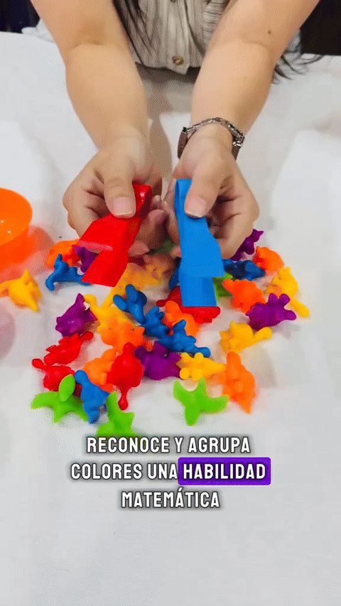 Juguete Montessori de dinosaurios para contar y clasificar — video-producto