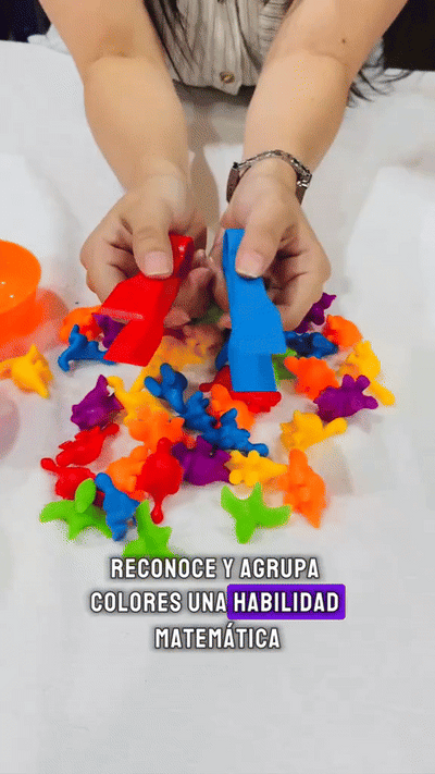 Juguete Montessori de dinosaurios para contar y clasificar — video-producto